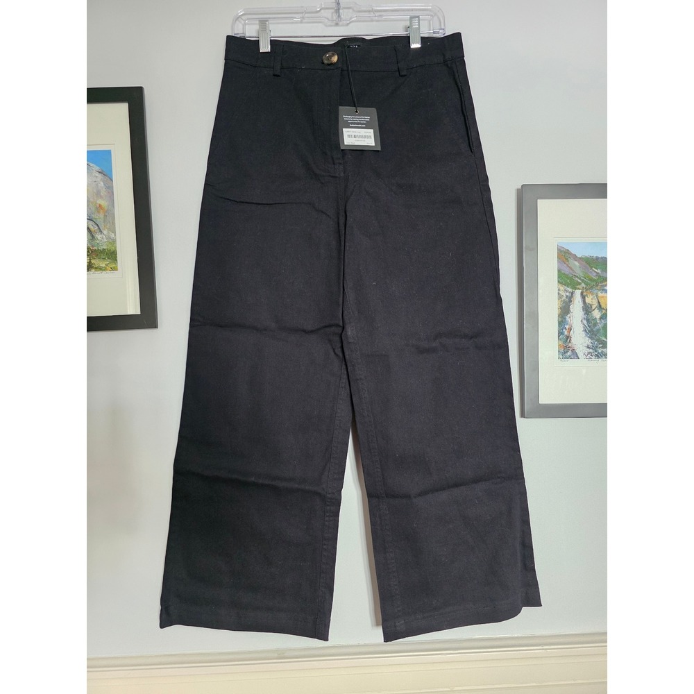 NEW ABLE Aarti Wide Leg Black Crop Pants Size 10 - Picture 3 of 8